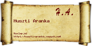 Huszti Aranka névjegykártya