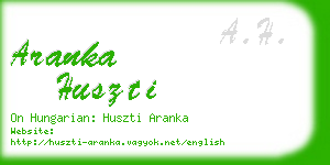 aranka huszti business card